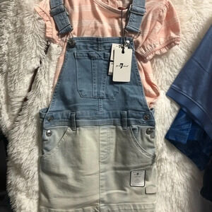 7FAMK Girls denim jumper dress set